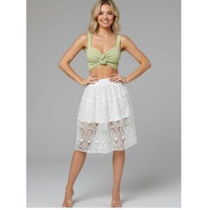 Hollow Out Guipure Lace Skort